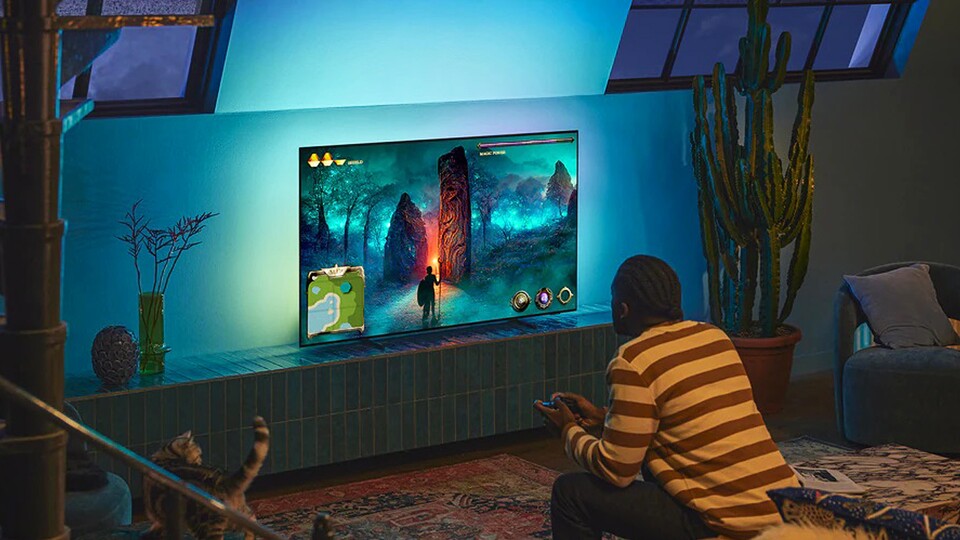 Dank Ambilight wirken ohnehin schon atmosphärische Spiele noch viel lebendiger.