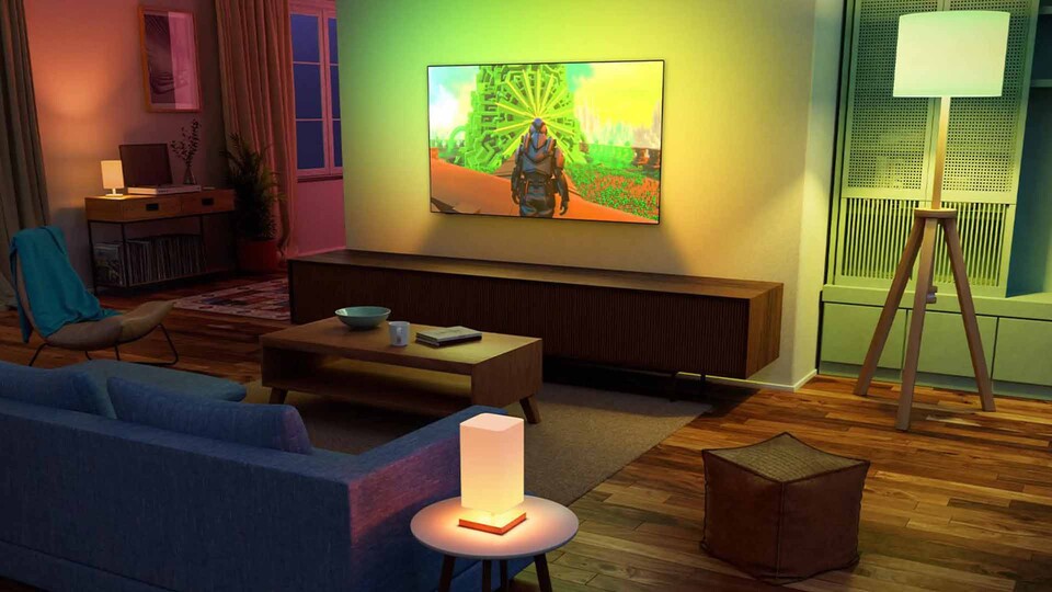 So sieht das Ambilight dann in der Praxis an eurem TV aus.