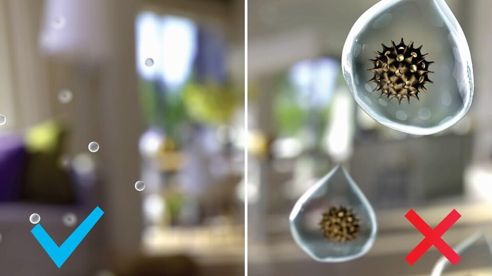 Angenehme und vor allem gesunde Luftfeuchtigkeit: Der Luftentfeuchter von Philips erzeugt einen ultrafeinen und unsichtbaren Feuchtigkeitsnebel, dessen Wasserteilchen so klein sind, dass Bakterien nicht an ihnen haften können.