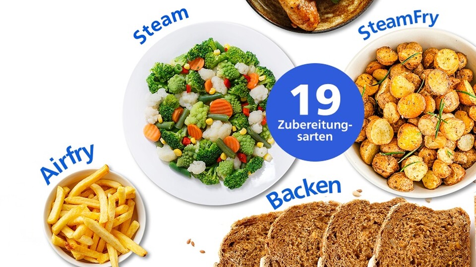 Backen, heißluftfrittieren, dämpfen oder dampfgaren: Der neue Airfryer von Philips kann alles!