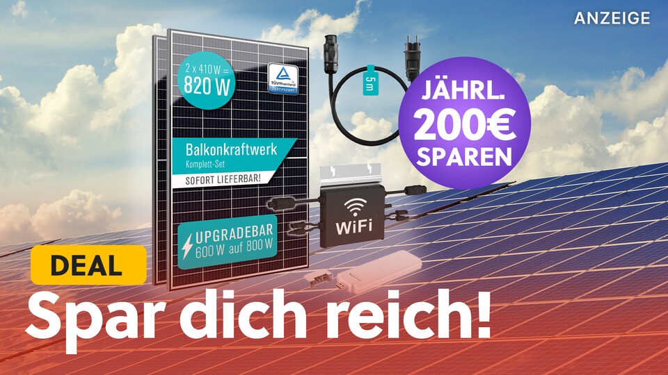 Balkonkraftwerk 800W drosselbar auf 600W: Dieses Komplettset ist