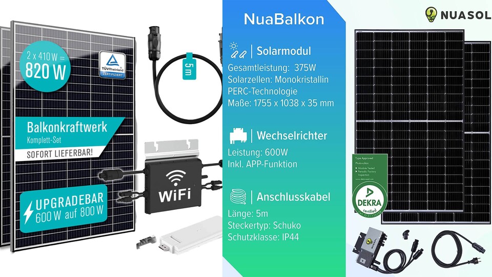 Zwei empfehlenswerte Balkonkraftwerke sind im Angebot - günstig und leistungsstark mit bewährten Komponenten und langer Garantie.