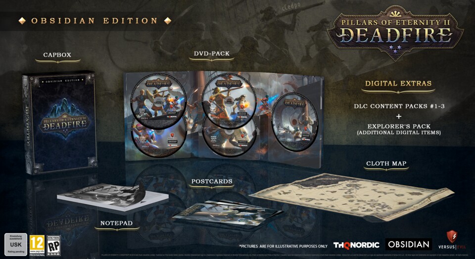 Die Obsidian Edition von Pillars of Eternity 2: Deadfire beinhaltet sämtliches erhältliche Bonusmaterial.