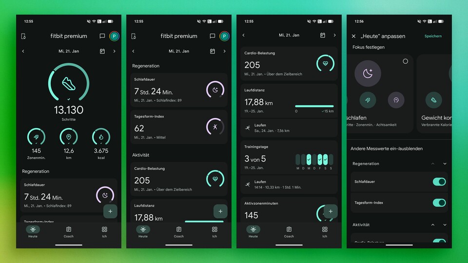 Wie ganz rechts im Screenshot zu sehen ist, könnt ihr die Startseite nach Belieben gestalten und einzelne Metriken ausblenden. (Bild: Patrick Schneider, GameStar Tech).