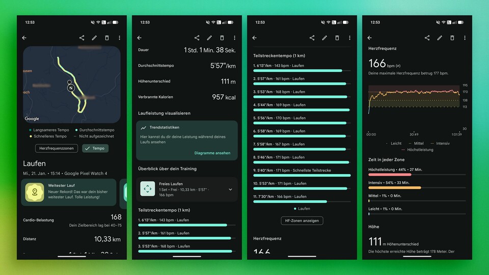 In der Fitbit-App wird die Strecke zielmich akkurat angezeigt. (Bild: Patrick Schneider, GameStar Tech)
