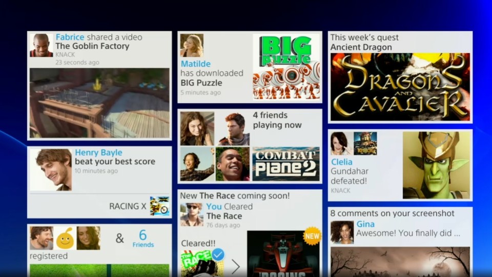 Die Playstation 4 wird mit neuen social Features aufwarten, welche die Spieler besser vernetzen sollen.