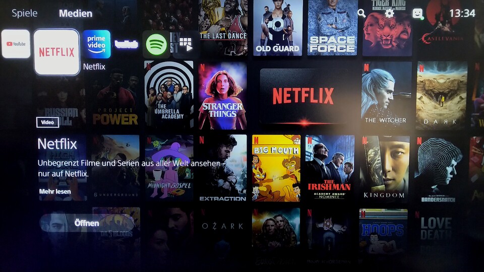 Auf der PlayStation 5 sind auch bekannte Streaming-Dienste wie Netflix verfügbar.