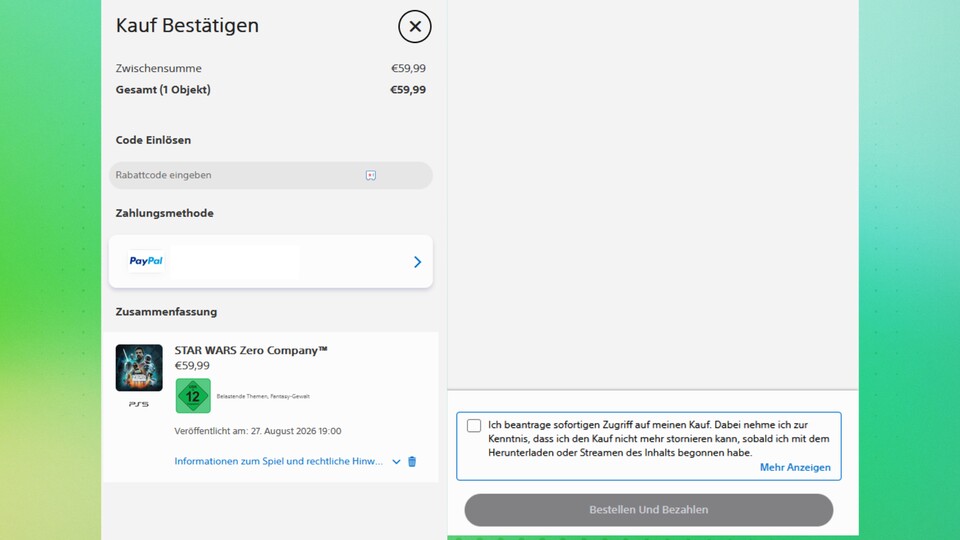 In Deutschland gibt es immerhin noch einen Hinweis, dass der Kauf nicht mehr stornierbar ist.