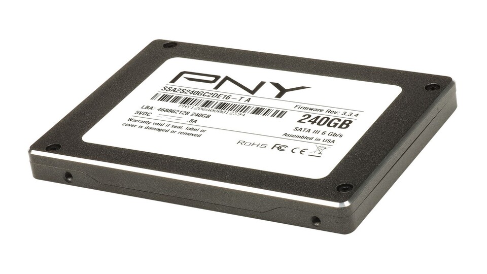 Die PNY Professional SSD ist nur in den Größen 120 GByte und 240 GByte erhältlich.