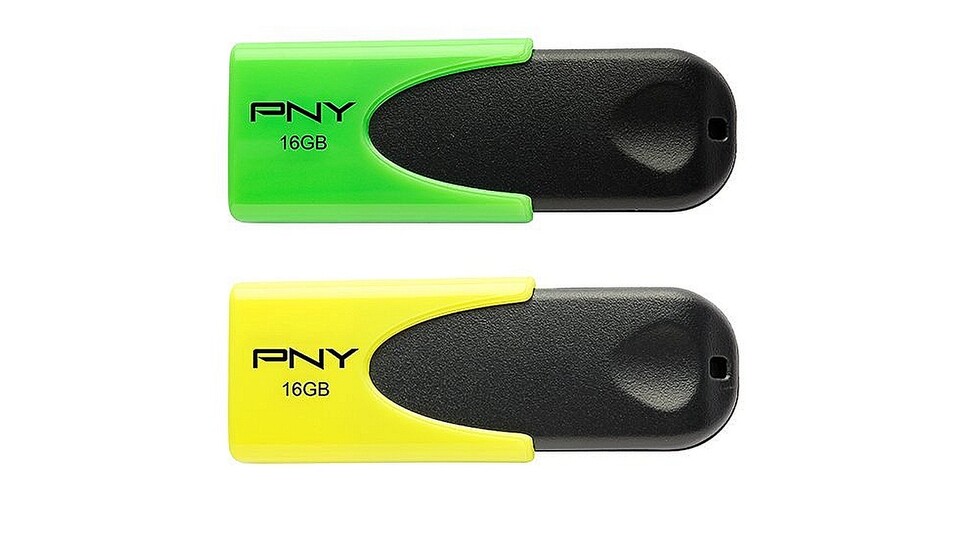 Die beiden USB-Sticks von PNY sind auffallend unauffällig, zumindest was Kapazität und Leistung angeht, weniger die Optik. 
