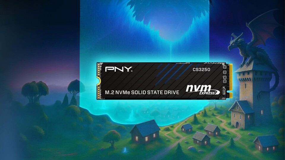 Die PNY CS3250 gibt es derzeit mit einem Terabyte oder mit zwei Terabyte Speicherplatz – damit auch wirklich all eure Lieblingsspiele ihren Platz darauf finden.