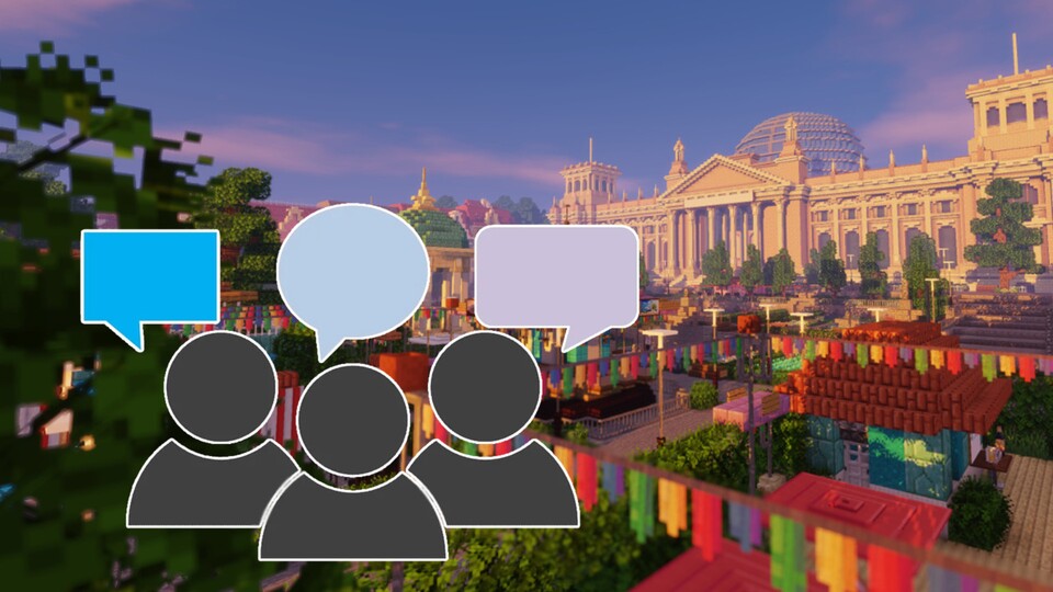 Politiker treffen sich vor dem virtuellen Reichstag in Minecraft - kein Witz!