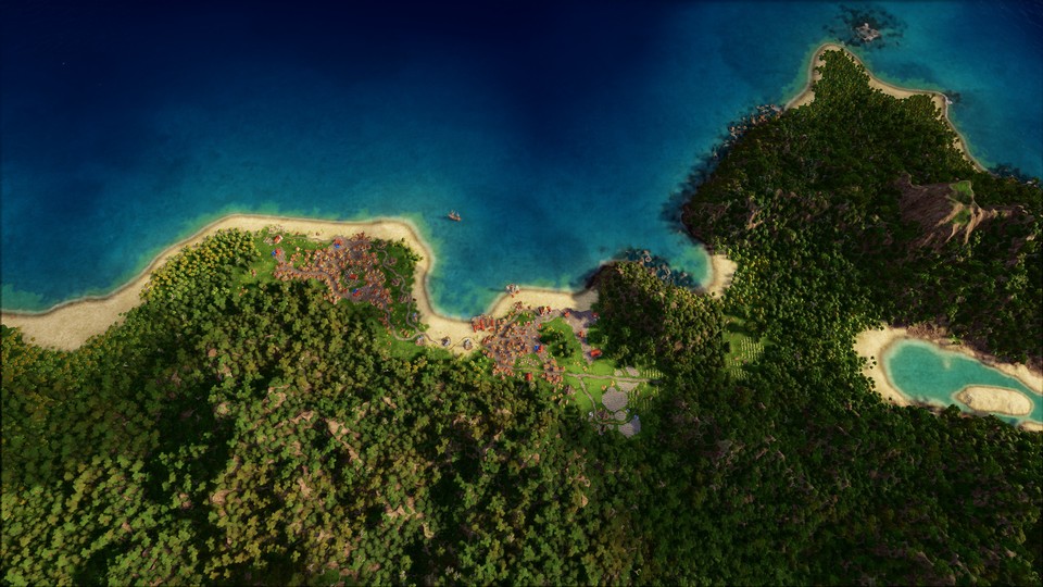 Die Spielwelt von Port Royale 4 basiert auf Satellitendaten, die sogar Unebenheiten im Meeresboden der Karibik erfasst haben. Allerdings haben die Entwickler Änderungen vorgenommen, wo es Gameplay-Zwänge nötig machten.
