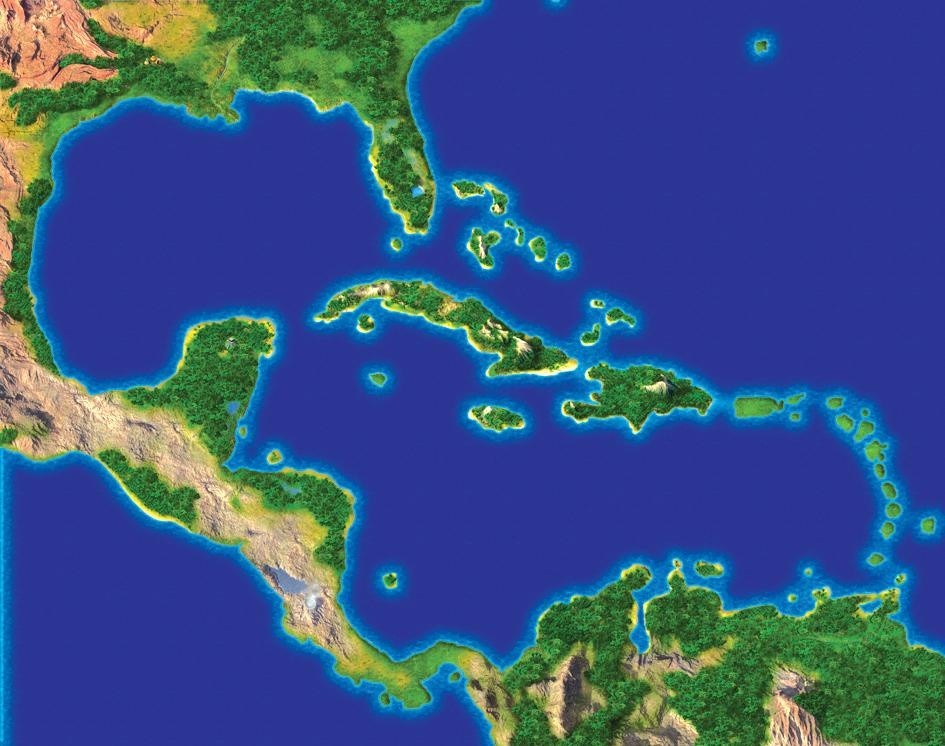 Die Welt der Karibik ist etwa viermal so groß wie die Gewässer in Patrizier 2.