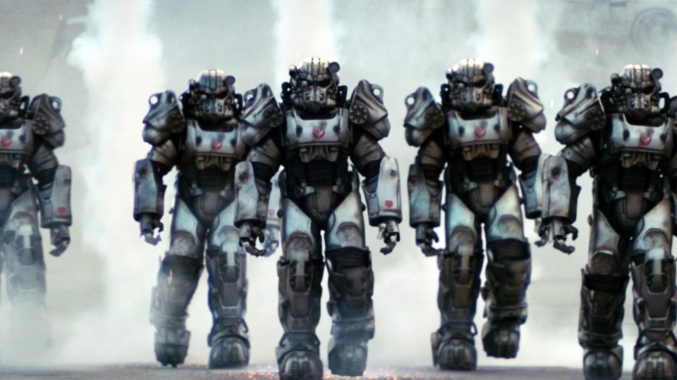Groß und wuchtig: So sehen die Power Armors in der Fallout-Serie aus. (Bild: Amazon Prime Video)