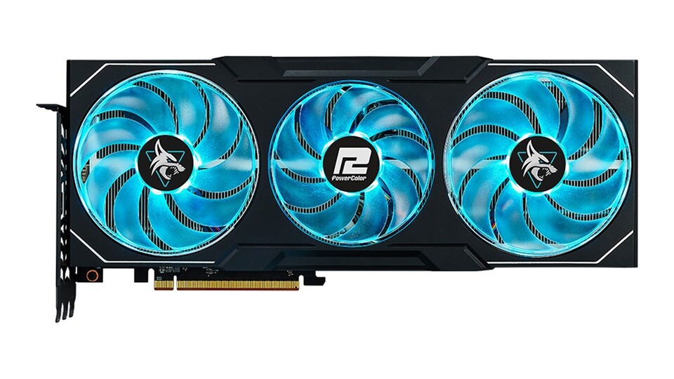 Die drei kühl- und leuchtstarken Lüfter der PowerColor Radeon RX 7900 XT stellen sicher, dass die Grafikkarte stets die maximale Performance abrufen kann!