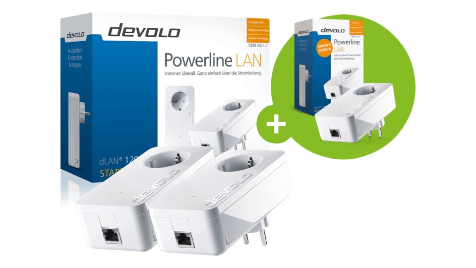 Powerline Adapter DEVOLO dLAN 1200+ Starter Kit + dLAN 1200 1200 Mbit/s