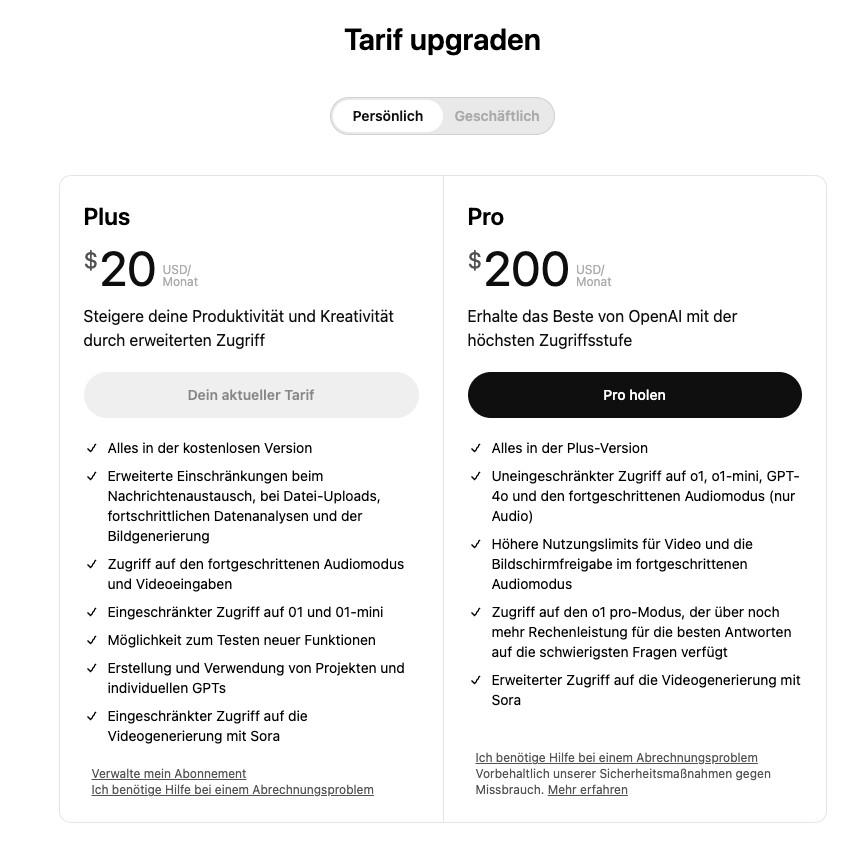 Aktuell kostet der Plustarif 20 USD pro Monat. Ein Protarif kommt sogar auf 200 USD.