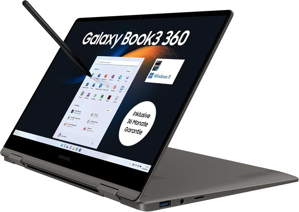 Das Galaxy Book3 360 bietet einen ausgezeichneten AMOLED-Touchscreen. (Quelle: Samsung)