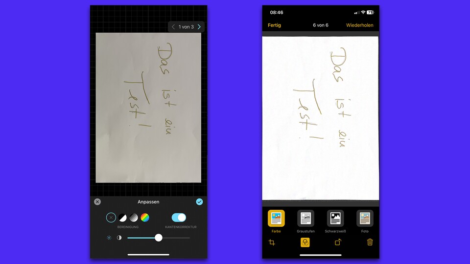 Die Optionen bei der Nachbearbeitung sind mehr oder minder dieselben.