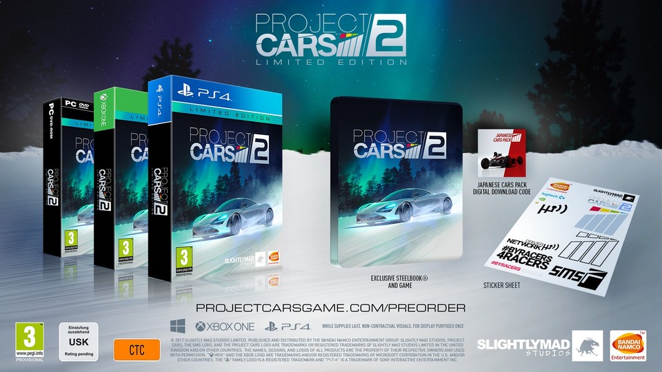 Die Limited Edition von Project Cars 2 in der Übersicht.