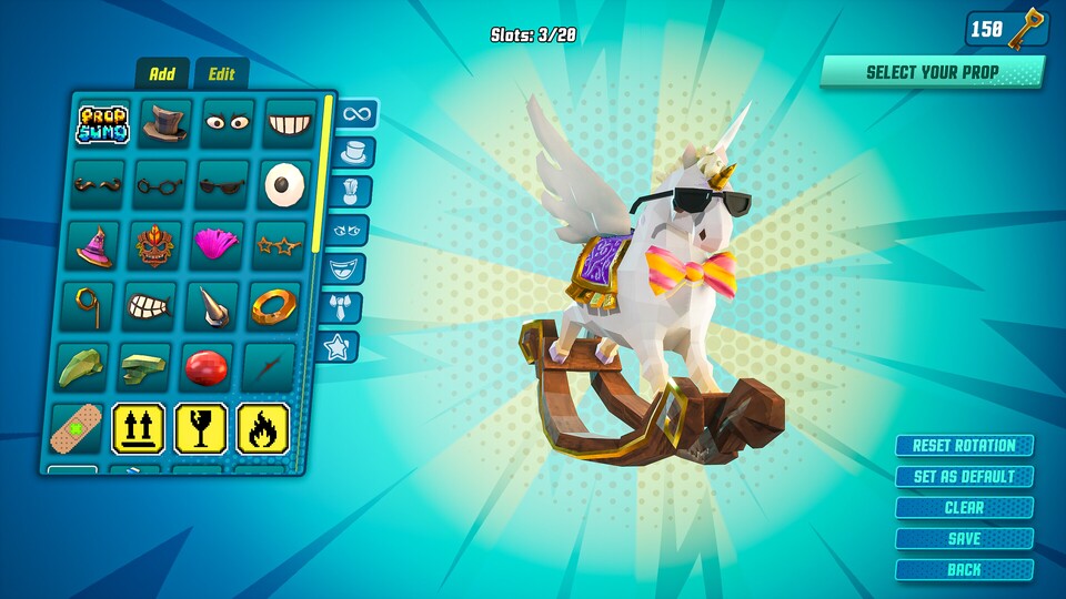 Wenn euch ein einfaches Schaukelpferd zu langweilig ist, könnt ihr es in Prop Sumo auch aufpeppen.