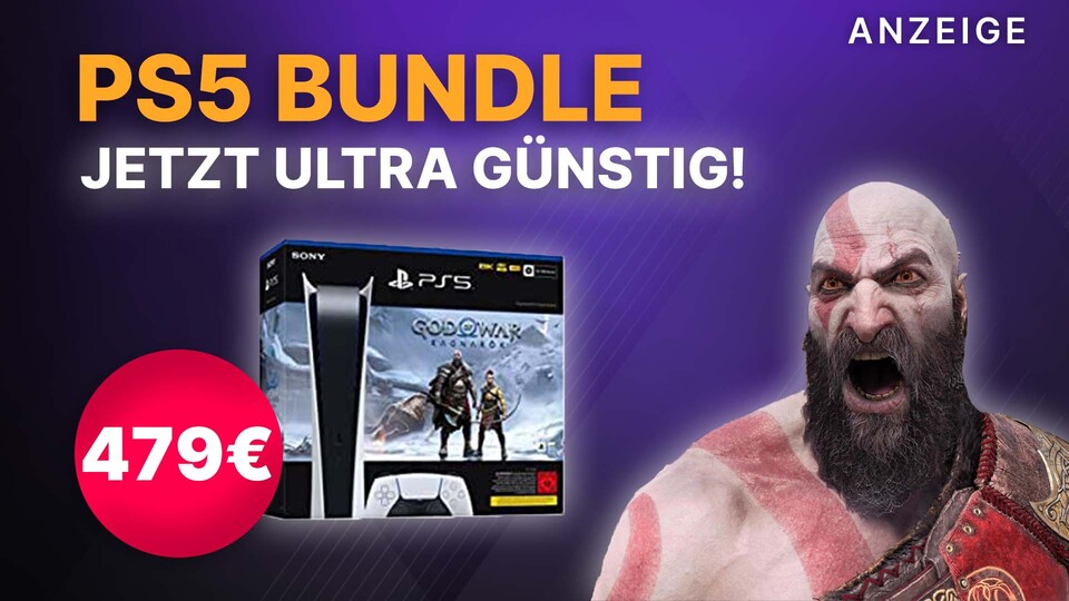 Kratos fasst dieses Angebot nicht: Aktuell könnt ihr euch das Digital PS5 Bundle für nur 479€ schnappen!