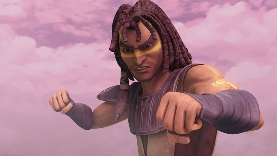 Quinlan Vos, wie er in der Animationsserie Star Wars: The Clone Wars zu sehen ist.