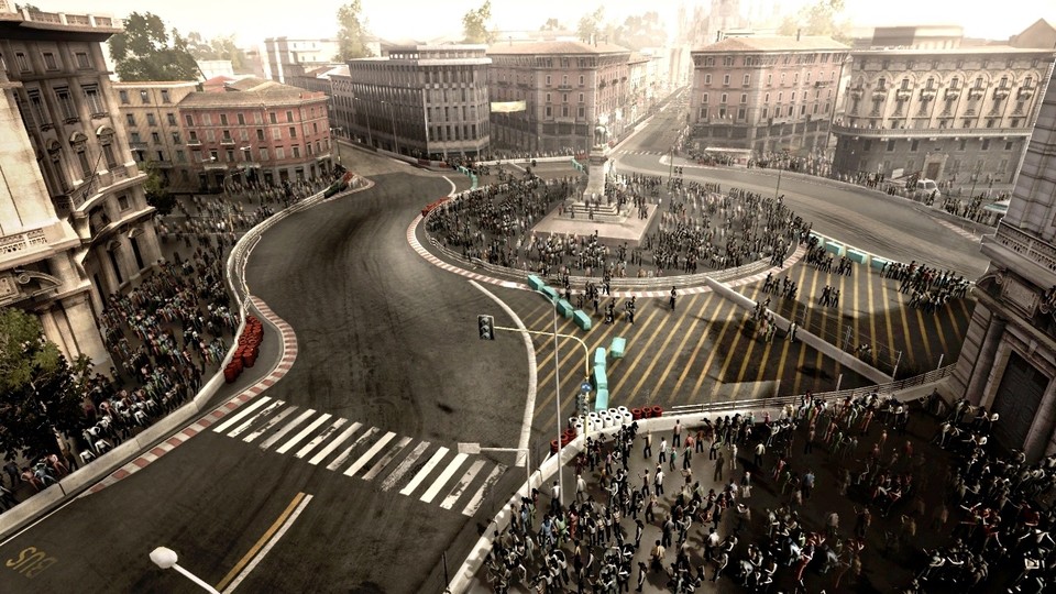 Am Kurs von Mailand tummeln sich 40.000 animierte 3D-Zuschauer.