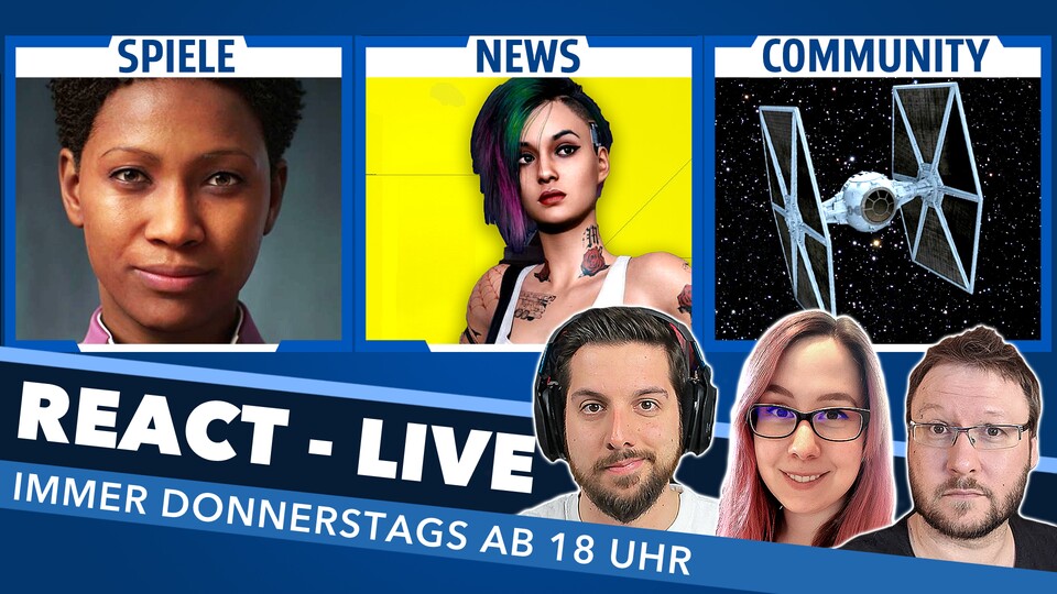 In React Live sind wir ab 18 Uhr auf YouTube und Twitch bereicht für eure Fragen und Themen.