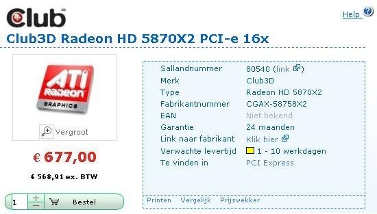 677 Euro für die Radeon HD 5870 X2?