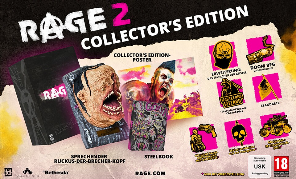 Rage 2: Die Inhalte der physischen Collector's Edition.
