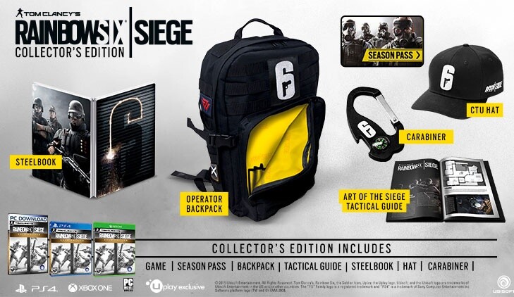 Die Collector's Edition von Rainbow Six: Siege enthält zahlreiche Extras wie einen Rucksack und den Season-Pass.