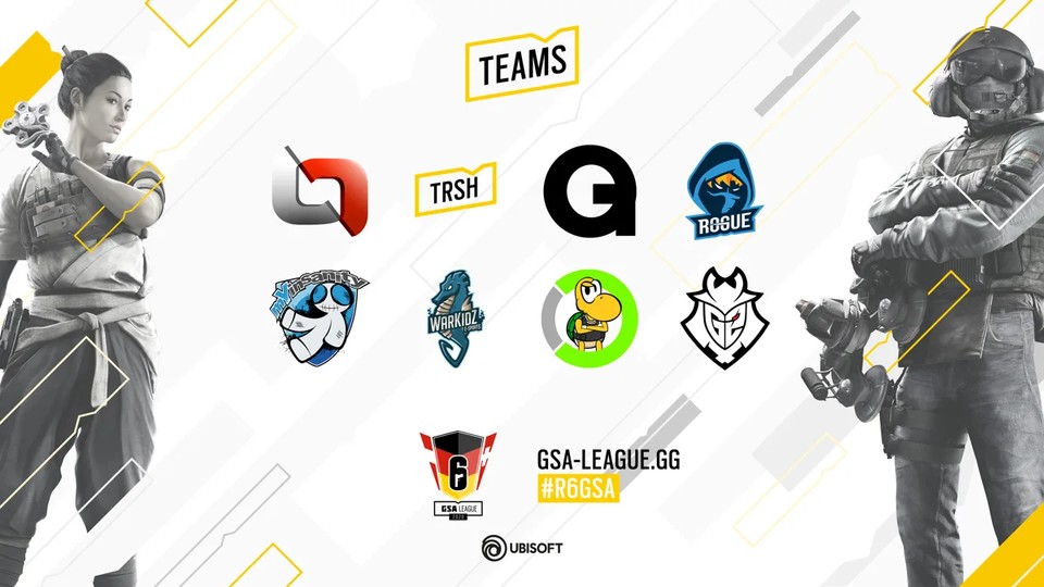 Diese Teams treten im Rahmen der Rainbow Six: Siege GSA League 2020 gegeneinander an.