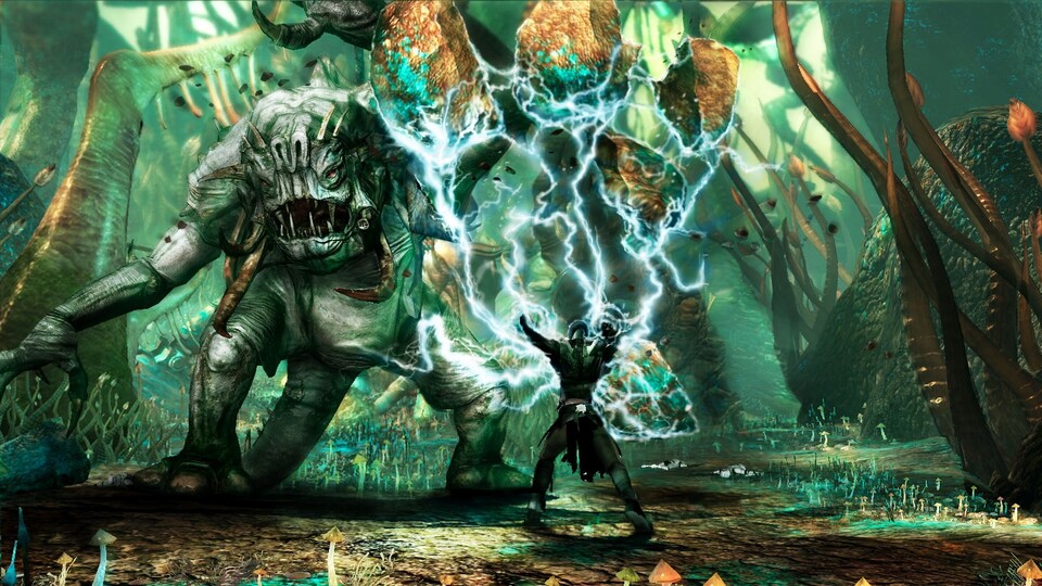 Felsbrocken auf einen Rancor zu schmeißen ist noch Starkillers leichteste Übung.