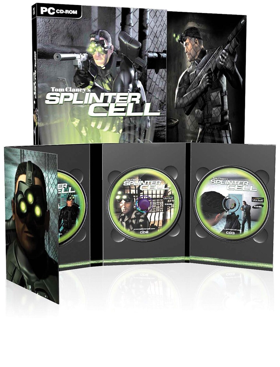 Lobenswert: Die Schachtel von Splinter Cell ist zwar im DVD-Format, allerdings im hübschen Papp-Schuber inklusive Aufkleber.