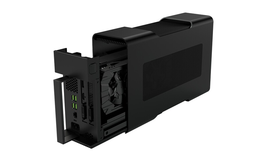 Mit Razers Core-Gehäuse können Mini-PCs und Notebooks mit Thunderbolt 3 beziehungsweise USB 3.1-Anschluss die Leistung einer schnellen Desktop-Grafikkarte nutzen.