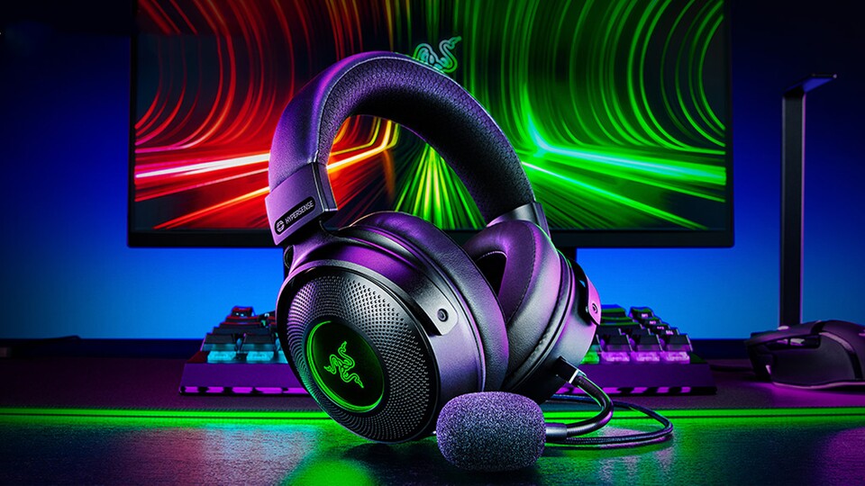 Per Razer Chroma RGB-Beleuchtung punktet das Razer Kraken V3 auch mit schicker Beleuchtung!