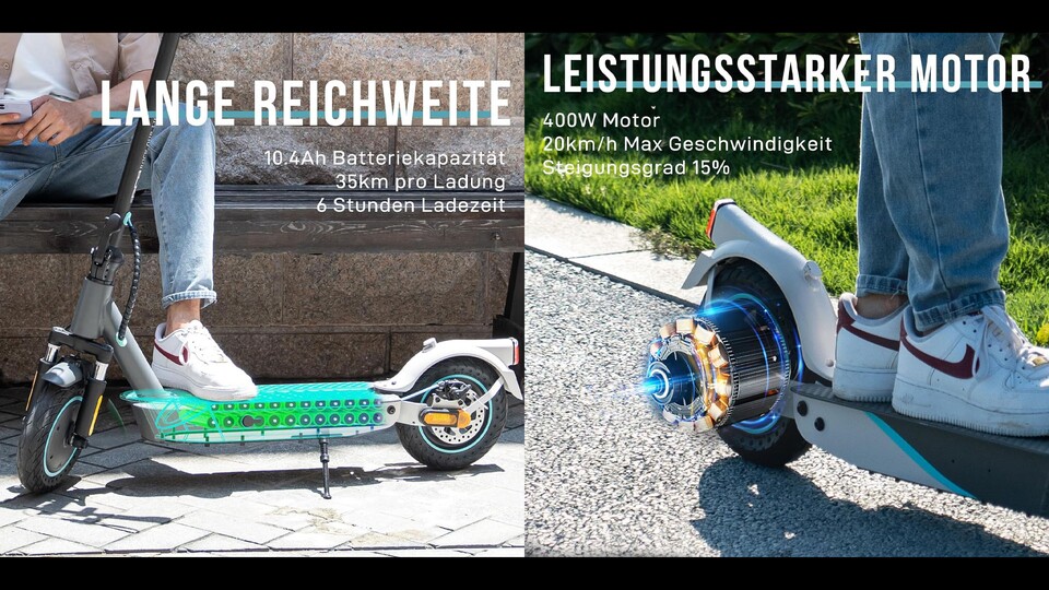 Der große Akku erlaubt es dem starken Motor seine Kraft auch über längere Distanzen voll zu entfalten.