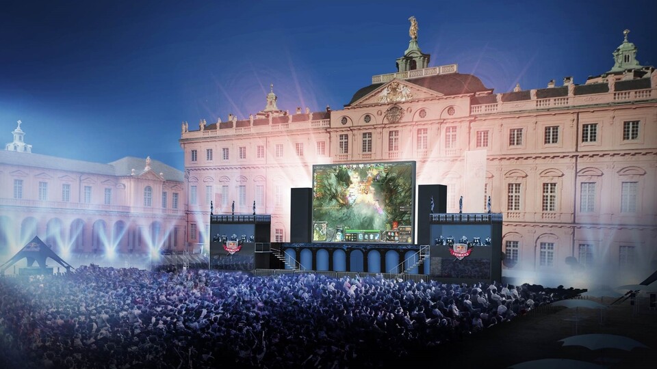 Das eSports-Event »Red Bull Heroicks« findet vor der Kulisse von Schloss Rastatt bei Karlsruhe statt.