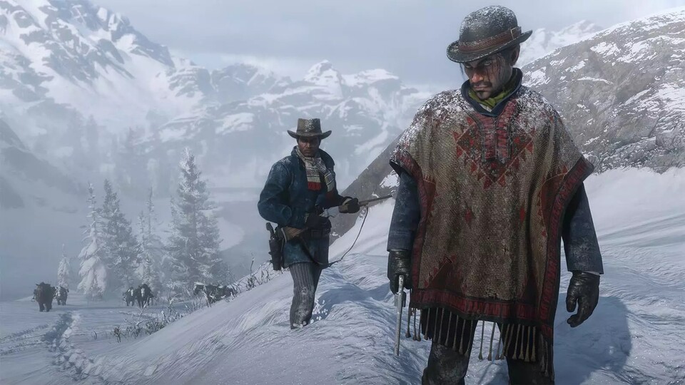 Auch Cowboys müssen sich gelegentlich in schneereiche Gebirge wagen und sich dafür dick einpacken.