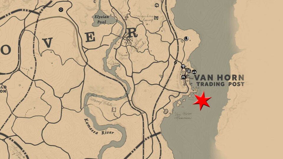 Ihr könnt euch am Leuchtturm orientieren, um zur markierten Stelle zu gelangen.