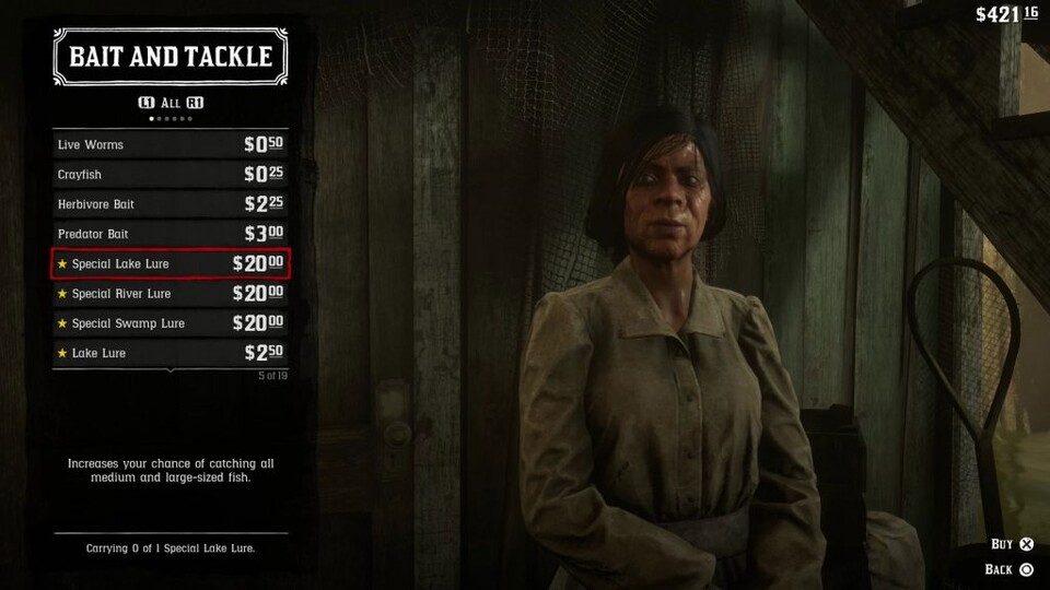Die passenden Köder könnt ihr einfach kaufen, sobald ihr mit Jeremy gesprochen habt.