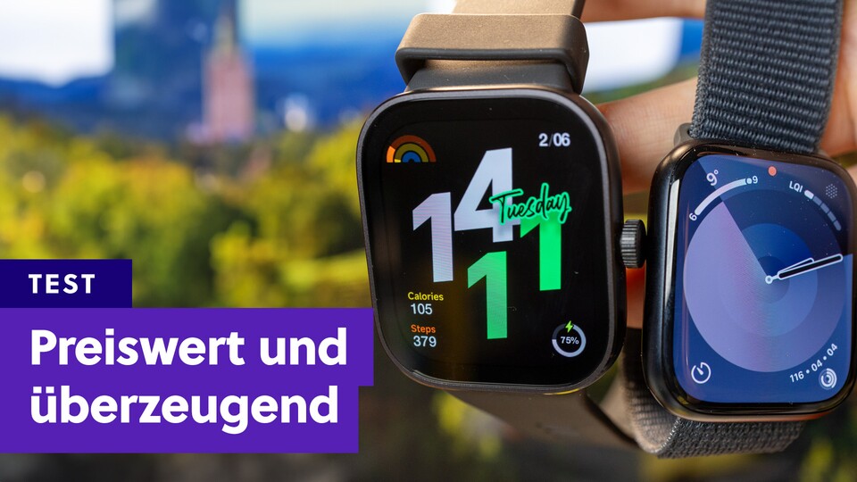 Kann sich die Redmi Watch 4 (links) gegen die Apple Watch Series 9 (rechts) behaupten?