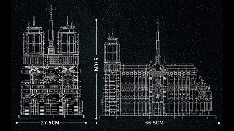 Die Ausmaße dieser Kathedrale sind beeindruckend. Daneben wirkt die LEGO Notre-Dame wie eine mittelgroße Kapelle.