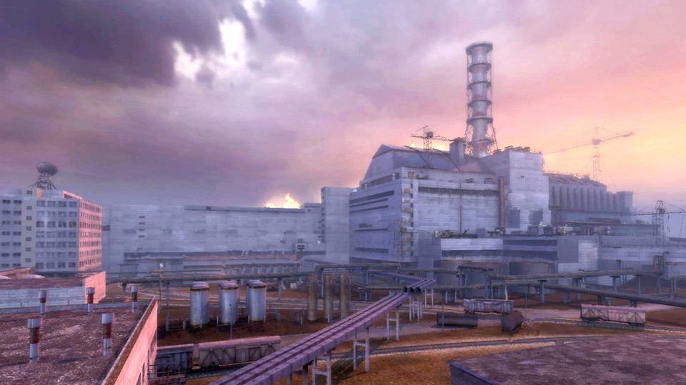 Der Reaktor von Tschernobyl im Spiel.