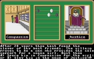 Bereits bei der Charaktererstellung stellt Sie Ultima 4 vor Moralfragen.