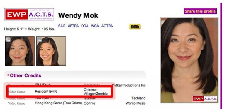 Das Profil der Synchronsprecherin Wendy Mok.
