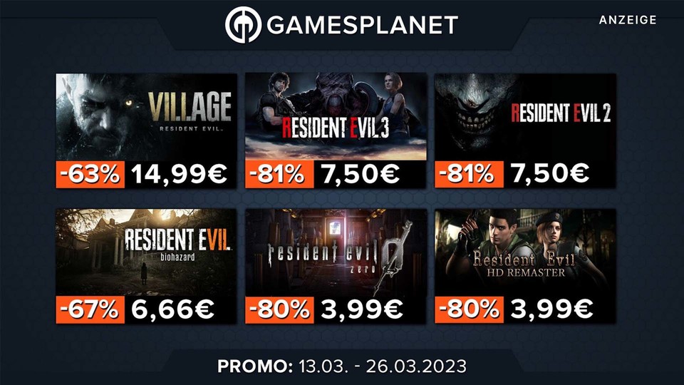 Aktuell könnt ihr euch so gut wie alle Resident Evil Spiele für kleines Geld bei Gamesplanet holen!