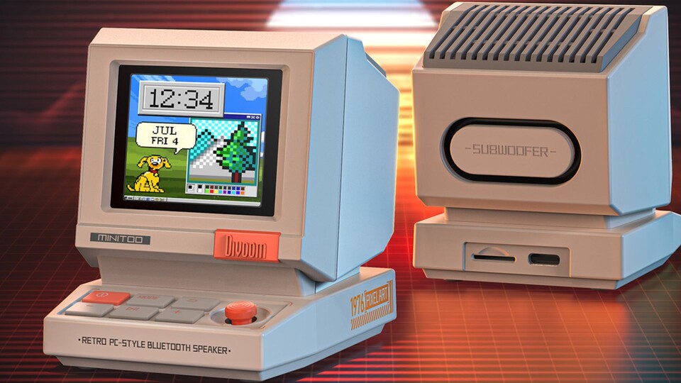 Das Display könnt ihr flexibel selbst mit Inhalten bestücken. Musik kommt via USB, Bluetooth oder SD-Karte in den Pixelspeaker.